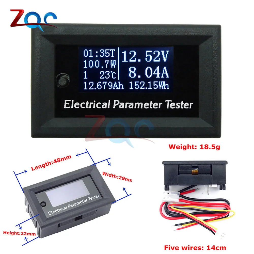 

DC 100V/10A OLED Voltmeter display monitor tester Current Voltage Meter Charger Ammeter battery power supply capacity detection