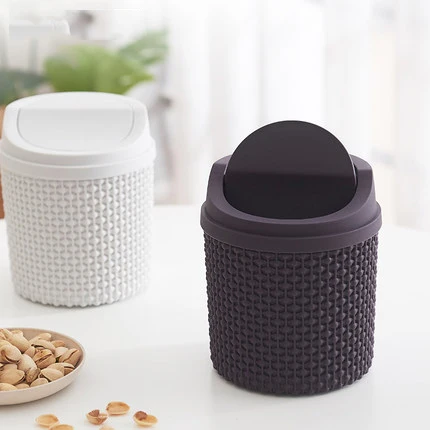 Us 26 63 9 Off Desktop Trash Can Home Bedroom Bedside Creative Coffee Table Trash Can Mini Table With Lid Small Trash Can In Waste Bins From Home