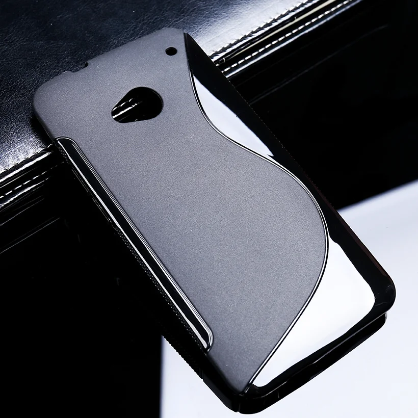 Мягкий чехол из ТПУ для HTC ONE M7 802W Dual Sim силиконовая задняя крышка 802D 802T Black S Line Coque 4 7