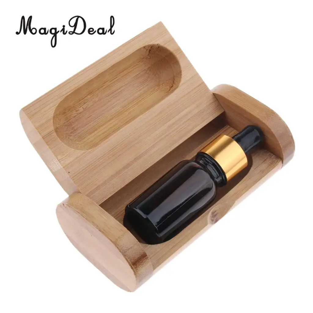 Bamboo Essential Oil Storage Box Display Carry Case Holder Organizer for Home Retail Stores