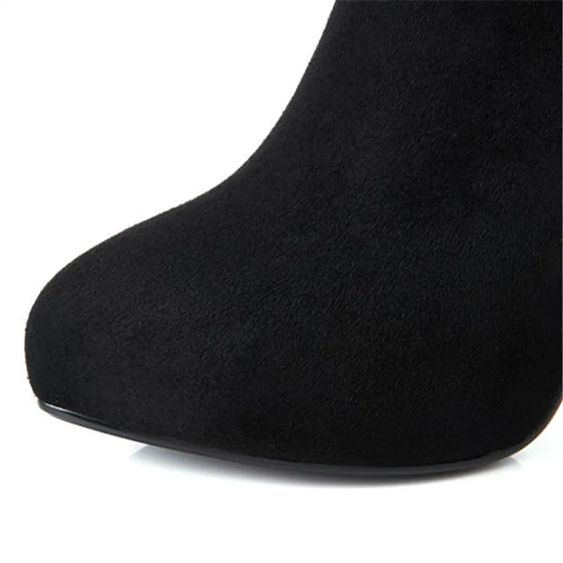 Modo Nuovo Semplice Alti Autunno Rosso Le Memunia Per Il Scarpe Caviglia Stivali 2018 Gregge Donne Della Arrivo Di Chiusura Nero Tacchi rosso A Punta Inverno Lampo 5wBwP1zq