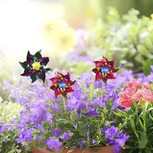 100 шт. пластиковые радужные металлические мельницы ветряные колеса детские уличные игрушки садовые дворы газон вечерние праздничные украшения