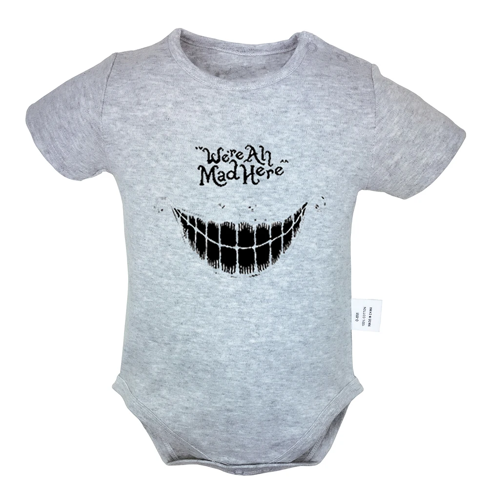 

Alice In Wonderland and Cheshire Cat Design Newborn Baby Boys Girls Outfits Jumpsuit Print Infant Bodysuit Clothes Cotton Sets