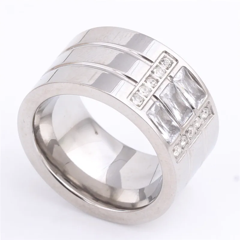 Modyle Fashion Rings For Women White Zircon Gold Color Stainless Steel Wedding Engagement Rings For Men