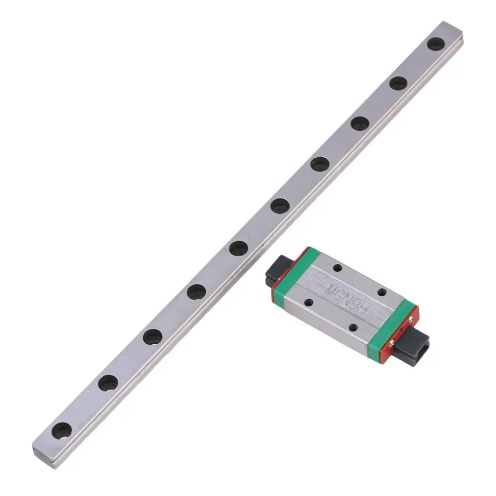 

MGN9 200mm Length Bearing Steel Linear Guideway Rail &Extension Sliding Block Precision Measurement Silver Set of 2