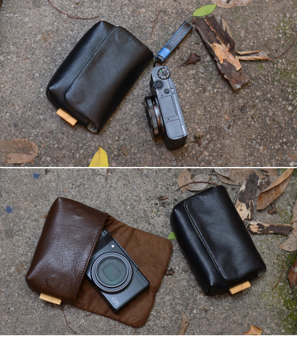 Roadfisher женские ботинки из натуральной кожи с Камера сумка карман для sony RX100 HX7 HX9 HX30 HX50 HX60 M5 M4 M3 Ricoh GR GR2 G7X2 G9X LX10 LX5
