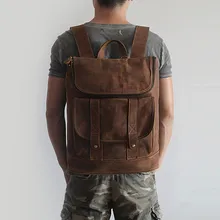 Unisex Backpack Genuine Leather Women/Men Travel Bags School Laptop Bags High Quality TravellerMood Teenager Backpack hot sale