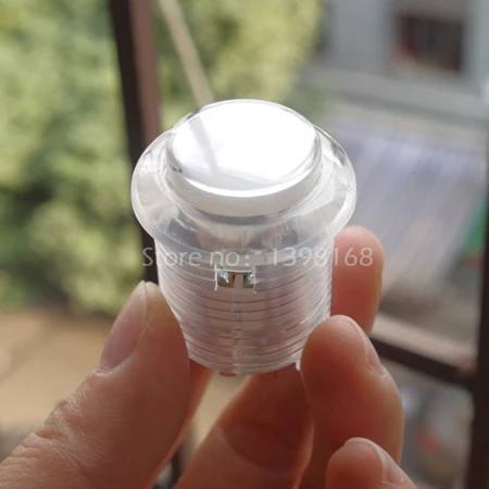 50 шт. 12 В 24 мм кристалл светящийся светодиодный Аркада кнопки со встроенным микропереключателем и светодиодный/аркадная Кнопка/аркадные автоматы - Цвет: Белый