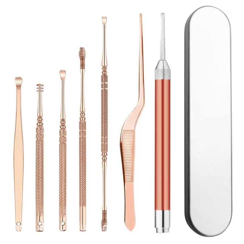 7PCS Stainless Steel Ear Cleaning Set Health Care Tool Ear Pick EarWax