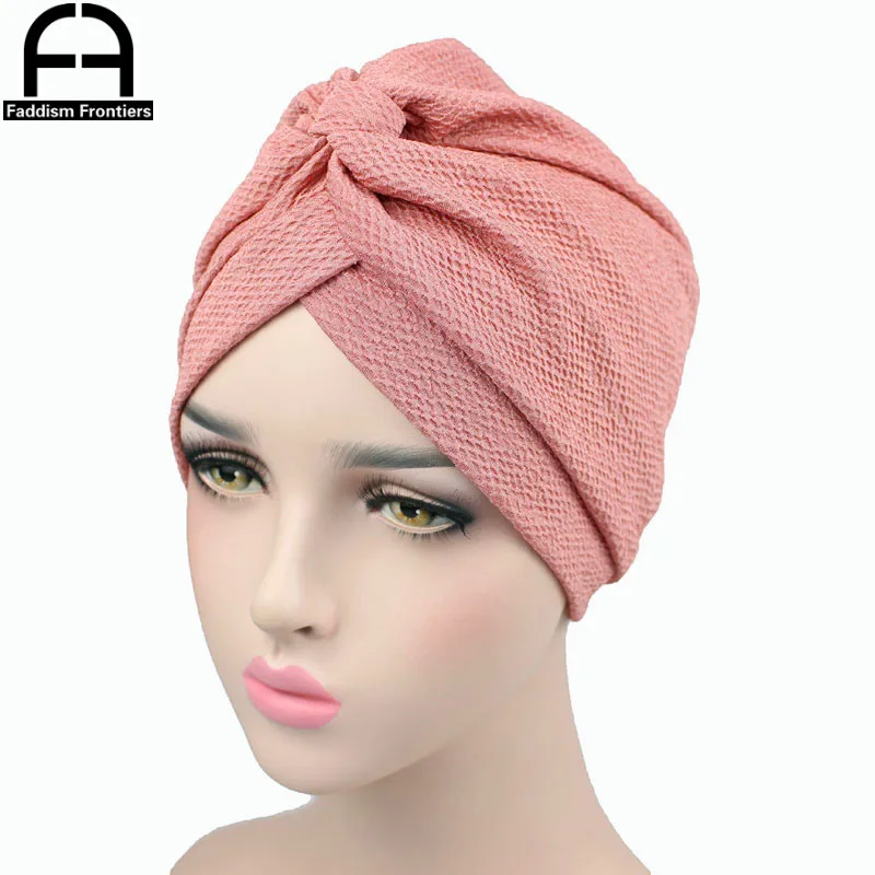 

Fashion Women Casual Turban Twist Winkle Breathable Turban Hat Headband Chemo Headwear Hair Cover Hair Accessories Turban