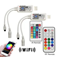 Wifi RGB/RGBW светодиодный мини-контроллер DC12V с RF 21Key/IR 24Key пульт дистанционного управления с батареей для RGB/RGBW светодиодные ленты