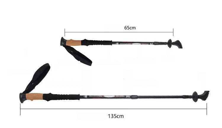 2 шт. Регулируемая Треккинговая палка телескопическая походная палка из алюминиевого сплава с пробковой ручкой Нескользящая палка для скандинавской ходьбы туристическое снаряжение