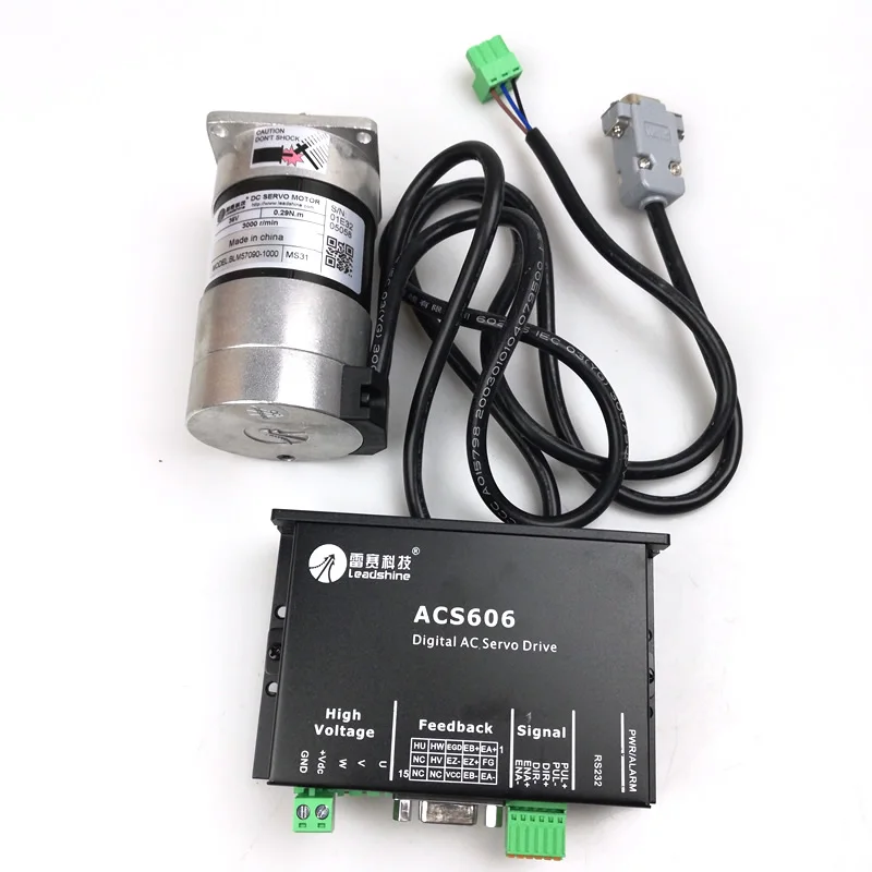Leadshine 180W Brushless Servo DC Motor+Drive Kits 57BL180D 1000+ACS606