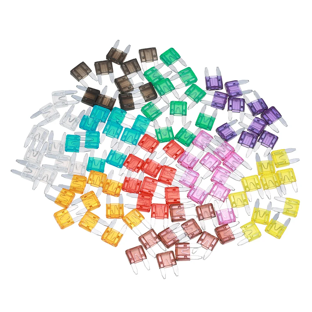 

100pcs Mini Blade Fuses Auto Car Truck Assortment Fuse Kit 2A 3A 5A 7.5A 10A 15A 20A 25A 30A 35A