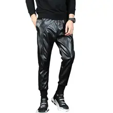 Новинка мужская одежда стилист волос Мода хип хоп мотоцикл Локомотив сплайсинга кожаные шаровары большие размеры костюмы