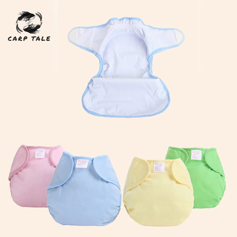 

Baby Reusable Diapers Nappies 1PC Washable Leakproof Cloth Diaper Cover Top Quality Adjustable Solid Color Girl Boy Wearable