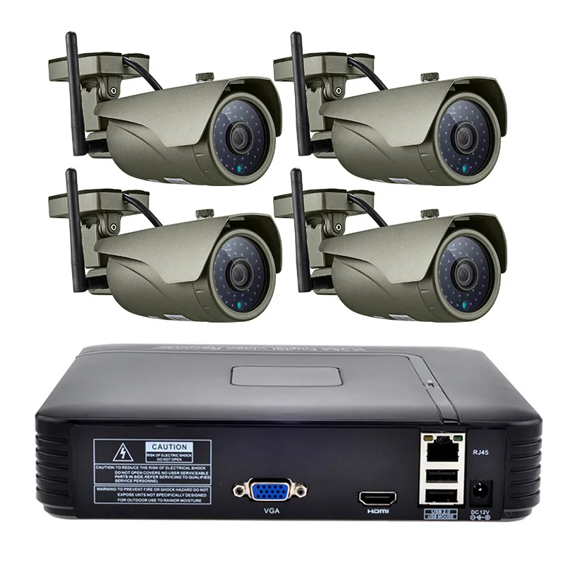 

1080P FHD Outdoor 4CH Wireless NVR Kit IP Video Security Camera System Waterproof IR Night Vision IP66 WIFI Surveillance System