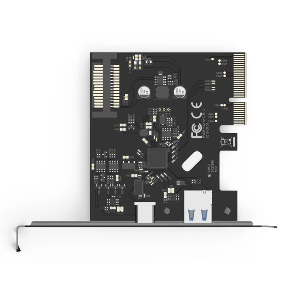 

Dual Port Expansion Card Controller High Speed Desktop Computer Hub Adapter Type C Practical Motherboard PCI-E To USB 3.1
