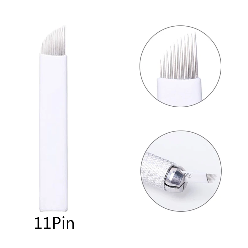 

500 Pcs Microblading Needles 11 pins for Microblading Embroidery Pen Pernement Makeup Eyebrow Tattoo Supplies