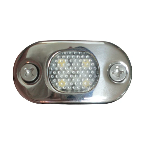 10 14V Stainless Steel Oblong LED Surface Mount Courtesy Light Marine