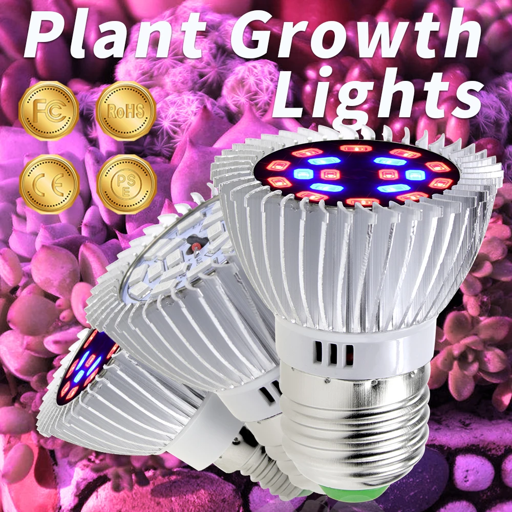 220 V полный спектр светодиодный растут E27 светодиодные лампы для роста E14 семян растений цветочный лампы 18 W Светодиодный свет закрытый Cultivo