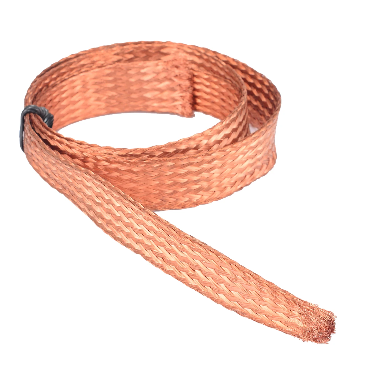 Flat Pure Copper Braid Cable Bare Ground Lead Copper Braid Wires 1m 3.3ft x 15mm