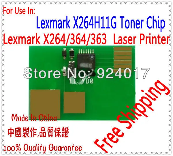 

For Lexmark 264 363 364 X264 X363 X364 Refill Toner Chip,For Lexmark X264dn X264dnw X363dn X364dw Printer,X264H11G Toner Chip