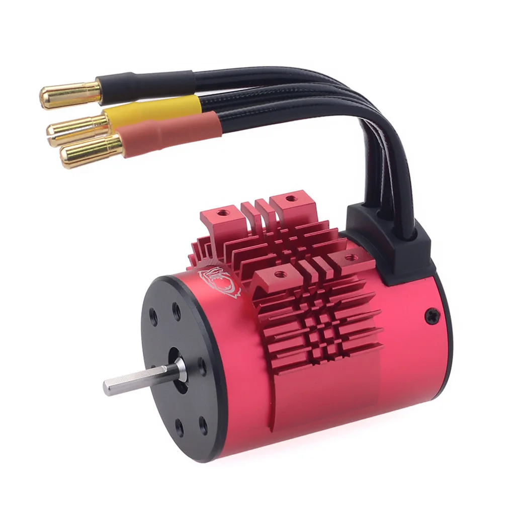 3650 Sensorless BRUSHLESS 2300KV Waterproof Motor & 45A ESC with RC Heatsink Cover Combo Set for 1:10 RC Cars