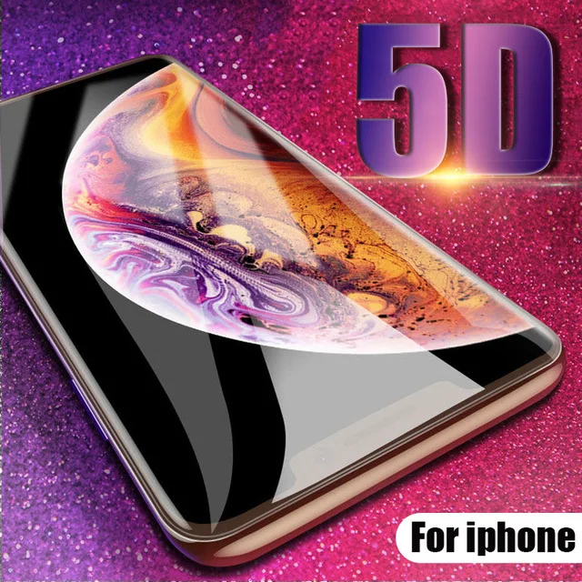 5d ل iphone xs الزجاج ل apple iphone x xs ماكس xr واقية غلاس ل iphone iphon ipone 6 6 ثانية 7 8 زائد حامي الشاشة فيلم