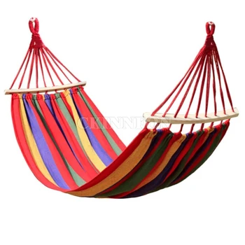 

20Pcs/Lot Outdoor Hammocks Single Thick Canvas Hammock Dormitory Bedroom Indoor Outdoor Hammock Rollover 2 Color