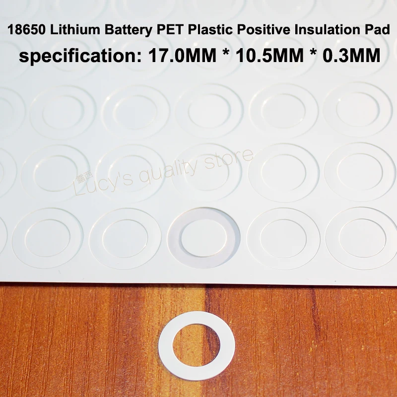 

100pcs/lot 18650 Lithium Battery Pet Plastic Positive Hollow Flat Insulation Pad Original Gasket Accessories17*10.5*0.3