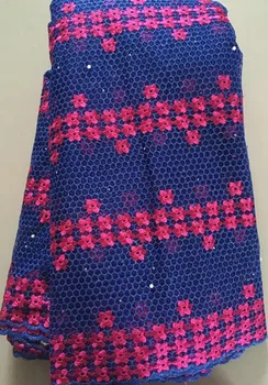 

African Lace Fabric 2019 Embroidered Nigerian Laces Fabric Bridal High Quality French Tulle Lace Fabric For Women ELL2988 blue