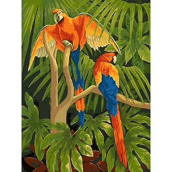 

Lovebirds parrot Animal DIY Digital Painting By Number Modern Wall Art Canvas Painting Unique Gift Room Decor 40x50cm