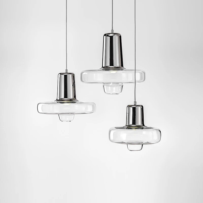 

Nordic restaurant Creative personality pendant lights post modern living room restaurant bedroom clear glass shade pendant lamp