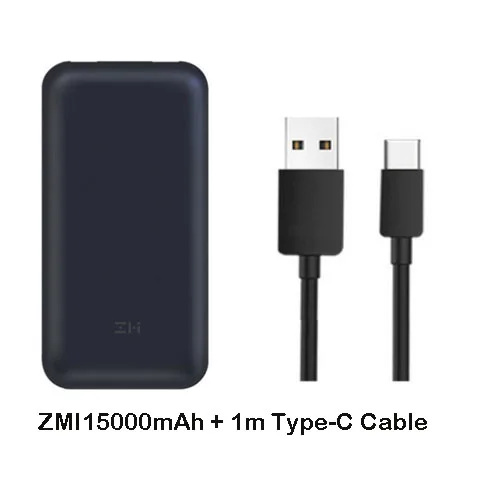 ZMI power Bank 20000 мАч 15000mAhUSB-C PD 2,0 внешний аккумулятор Портативная зарядка 3,0 type-C зарядное устройство для Macbook - Цвет: Add Type C Cable