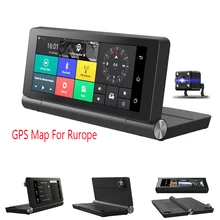 6,8" Android автомобильный видеорегистратор сенсорный экран WiFi Bluetooth 4G gps навигация Двойная камера с gps картой Европы