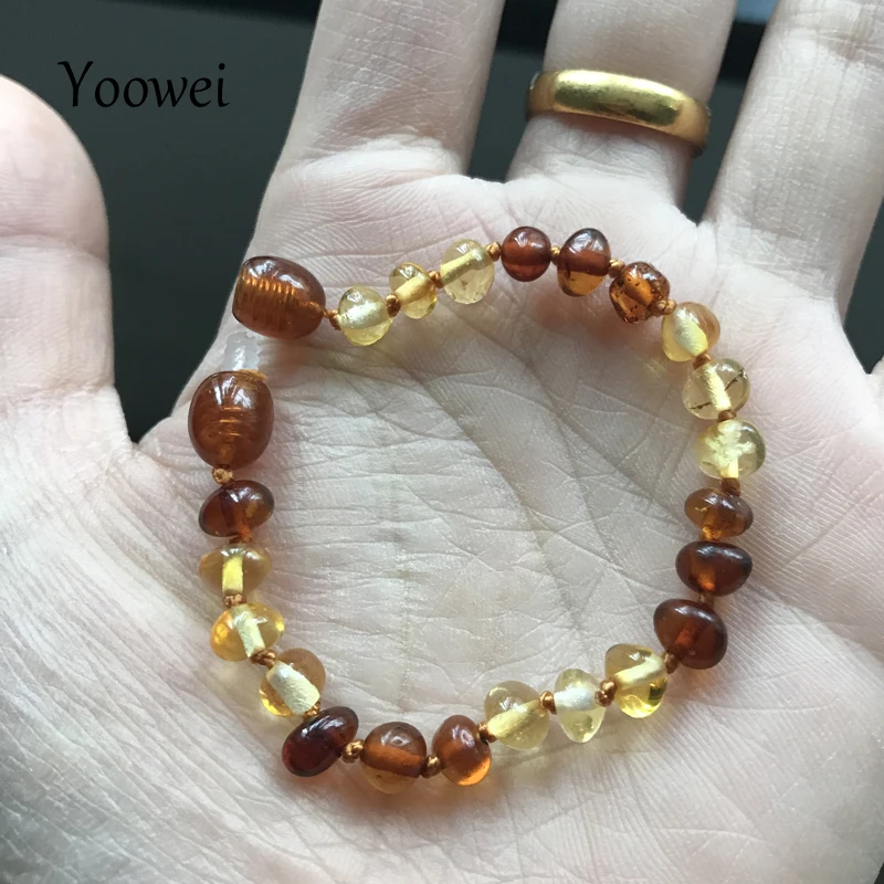 Ожерелье Yoowei для малышей из янтаря Прорезыватель зубов подарок натуральная