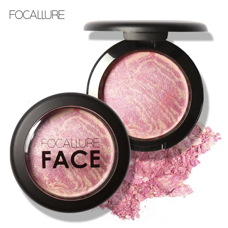FOCALLURE Natural Face Pressed Blush Makeup Baked Blush Palette Baked