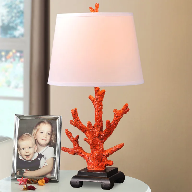 

YOOK 36*78cm American Country Coral Branch Table Lamp for Bedroom Bedside Lamp 220V 110V E27