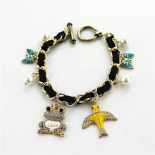 Модный браслет Мода Чистый и свежий тихо элегантно новых контракт Новинка лягушки с хрусталем, женские часы-браслет 0128