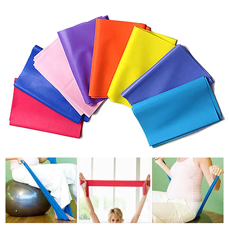 1.5m Yoga Pilates Stretch Workout Resistance Bands Exercise Fitness Band Training Elastic Exercise Fitness Rubber Free Shipping