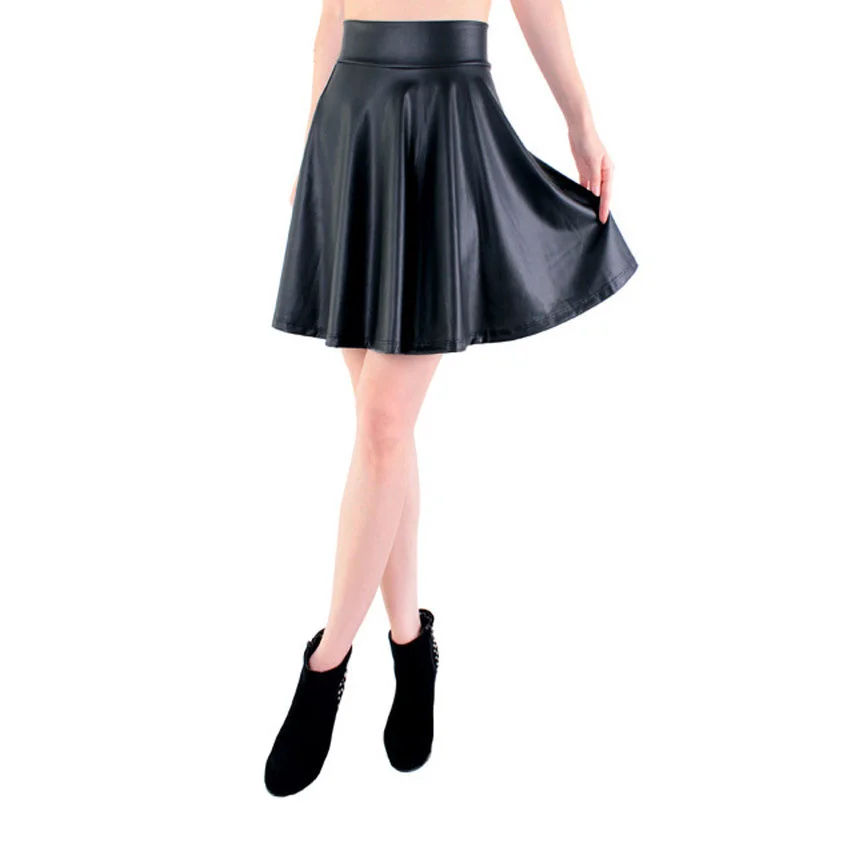 black high waist skater skirt