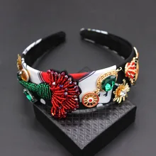 Модные универсальный держатель барокко моды оголовье изысканный пятиконечная звезда красоты Геометрия голова суд повязка на голову 684