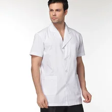 Men White Medical Coat Clothing Medical Services Uniform Nurse Clothing Short-sleeve Polyester Protect Lab Coats Clothing