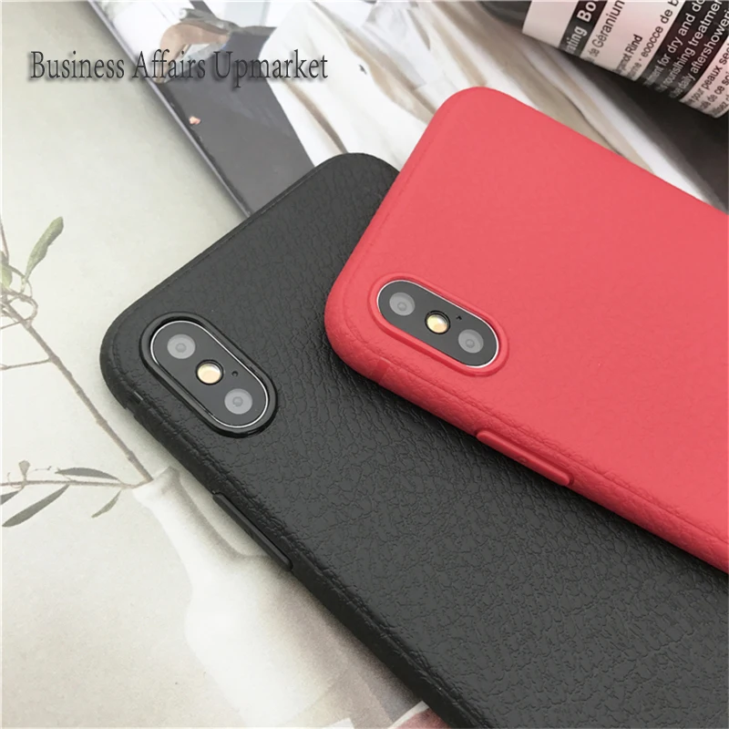 Litchi Чехлы для iPhone X 10 8 7 6 6s оригинальный Дизайн Высокое качество заднюю крышку
