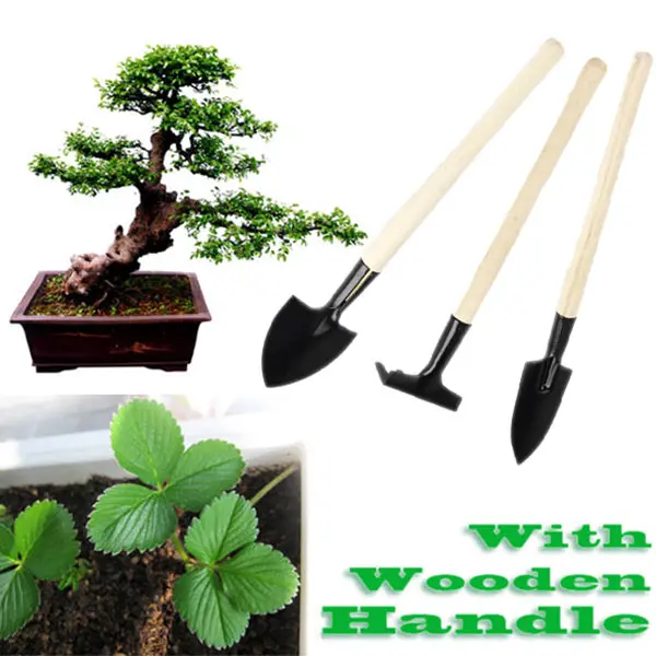 3 шт. мини садовый набор инструментов с деревянной ручкой садовая лопата грабли наборы TN88
