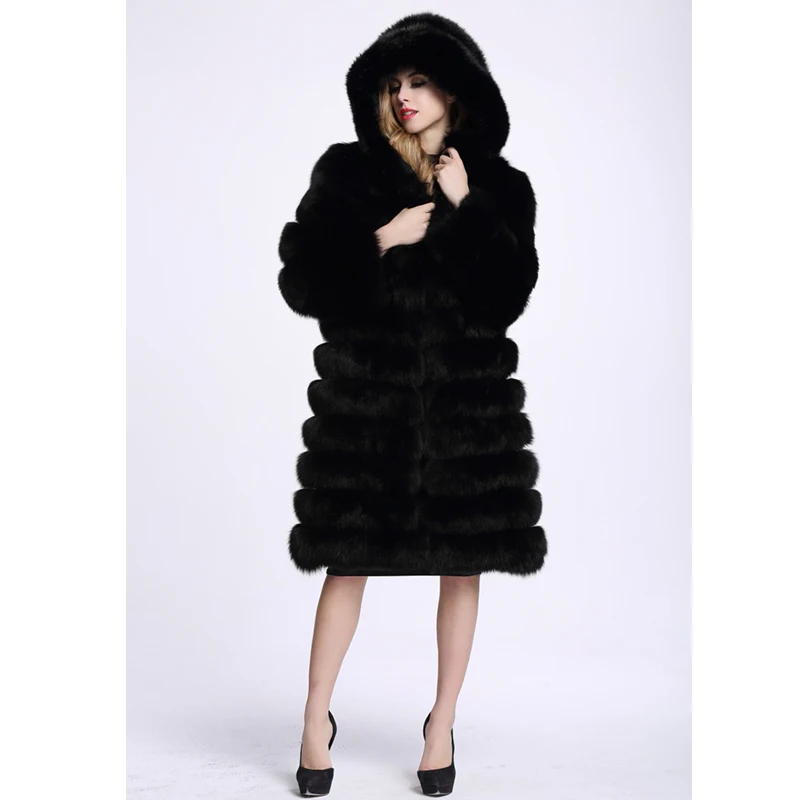 Véritable Naturel Manches Taille Renard Femmes black Capuche D'hiver Plus Veste Manteau 2017 De Pleine Femelle C127 Fourrure Longue À Fursarcar Pour Darkgrey Les kwZiTXuOlP