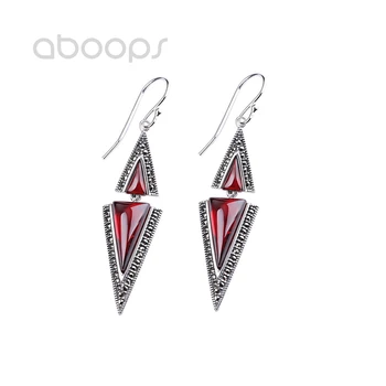 

Vintage 925 Sterling Silver Triangle Stone Dangle Earrings for Women Girls Free Shipping