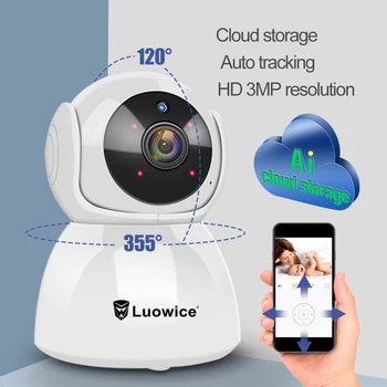 

Mini Wireless Security Wifi IP Camera 3mp Night Vision Two Way Audio h265 auto tacking Cam Surveillance Network Baby Monitor