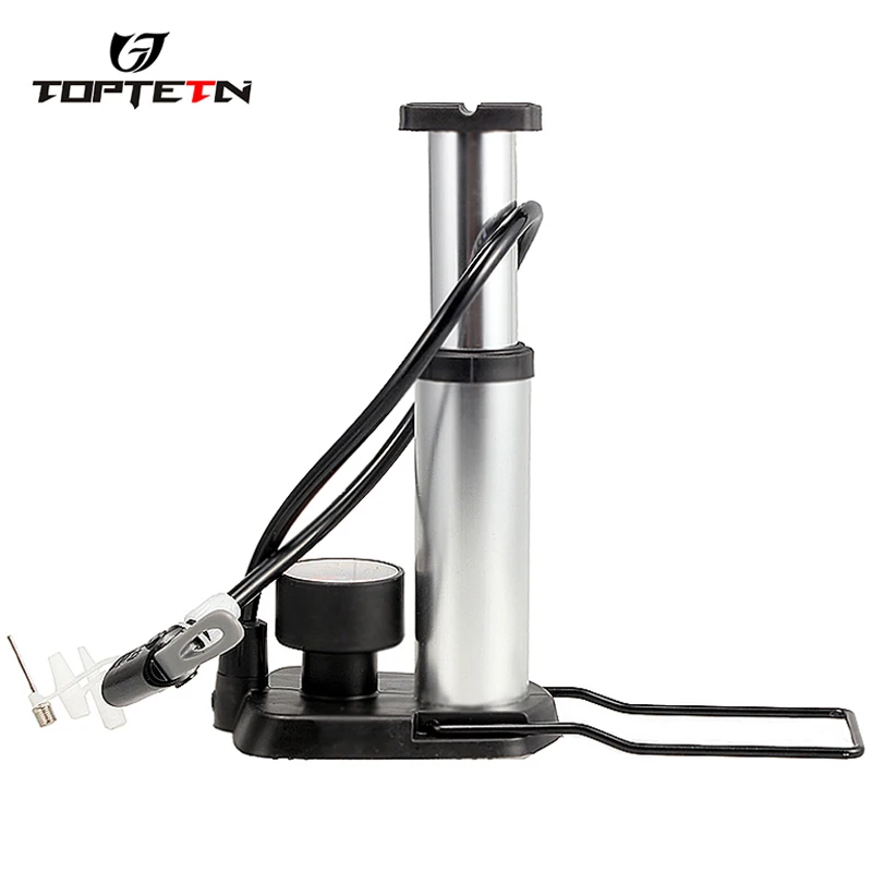 TOPTETN Aluminum Alloy Portable Bike Floor Pump Floor Bicycle Air Pump